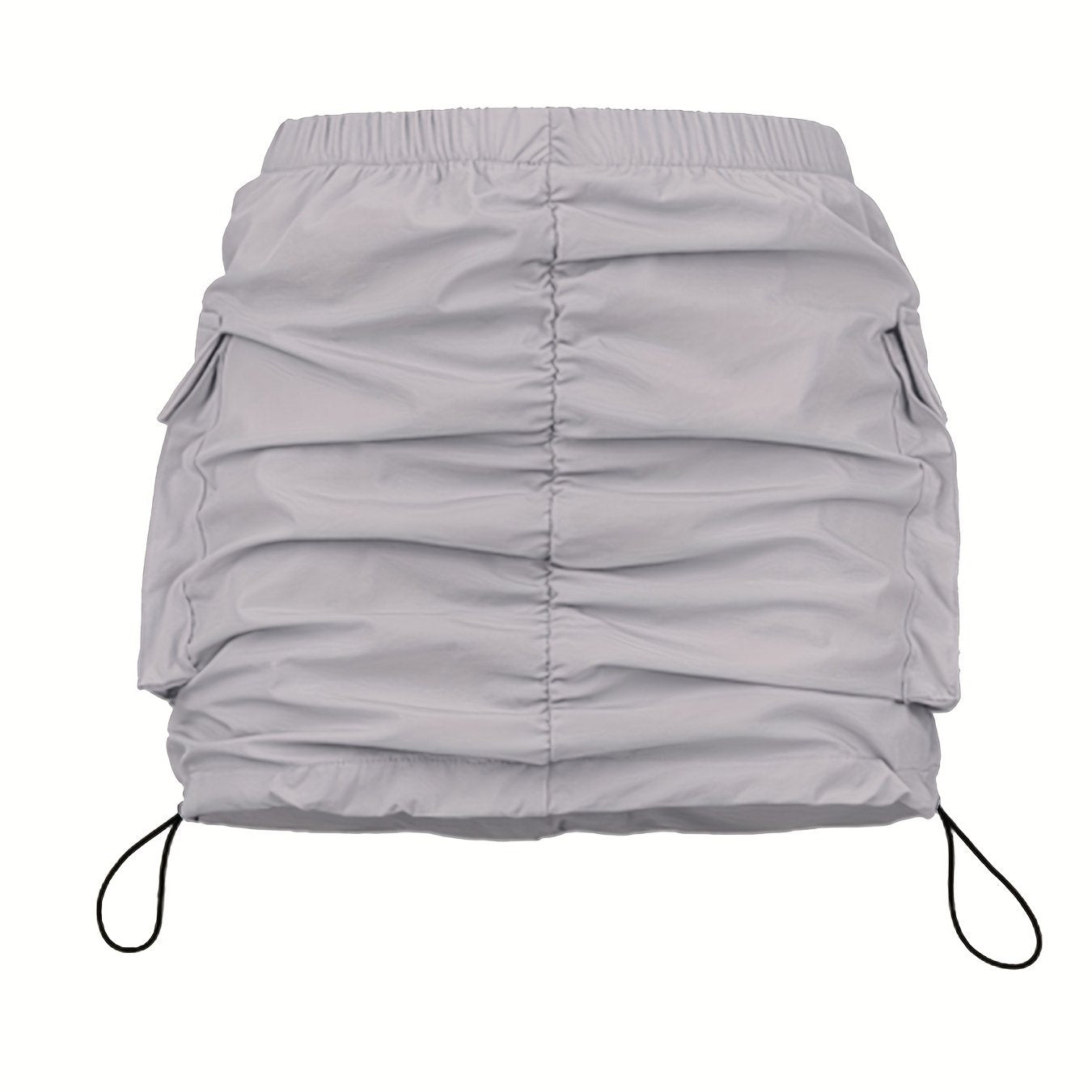 Damen Utility Minirock mit Kordelzug und Cargotaschen – Streetstyle Freizeitrock