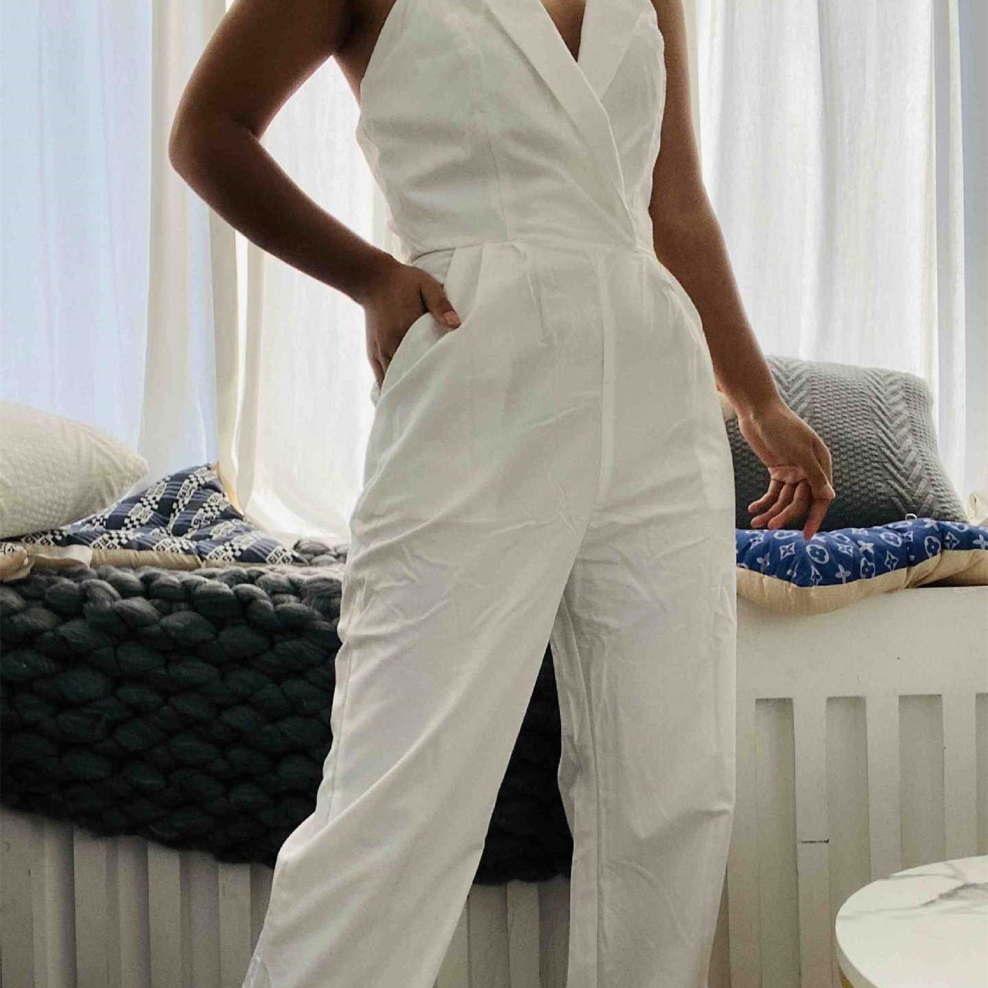 Women's Elegant Strapless Jumpsuit with Wide Leg – Stylish Overall for Special Occasions and Parties