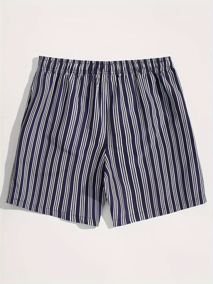 Herren Badeshorts mit gestreiftem Design – Lässige Schwimmshorts für Strand und Pool