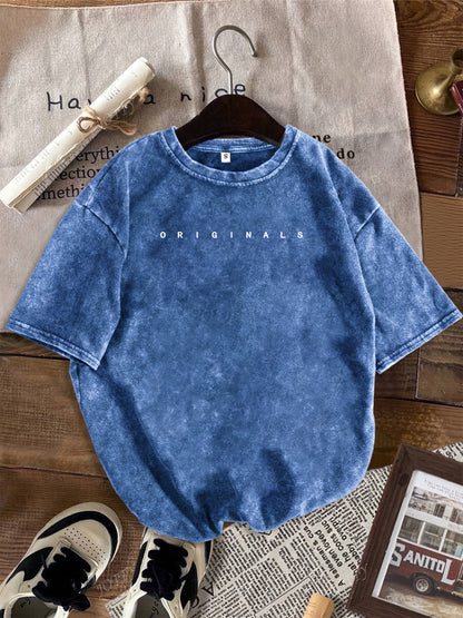 Women's Casual Street Style T-Shirt with Print and High-Waist Denim Shorts – Perfect for Summer
