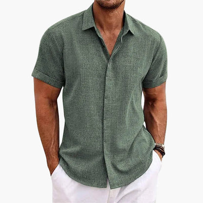 Men's Casual Short-Sleeve Shirt with Turn-Down Collar – Contemporary Summer Shirt for Everyday Life & Vacation