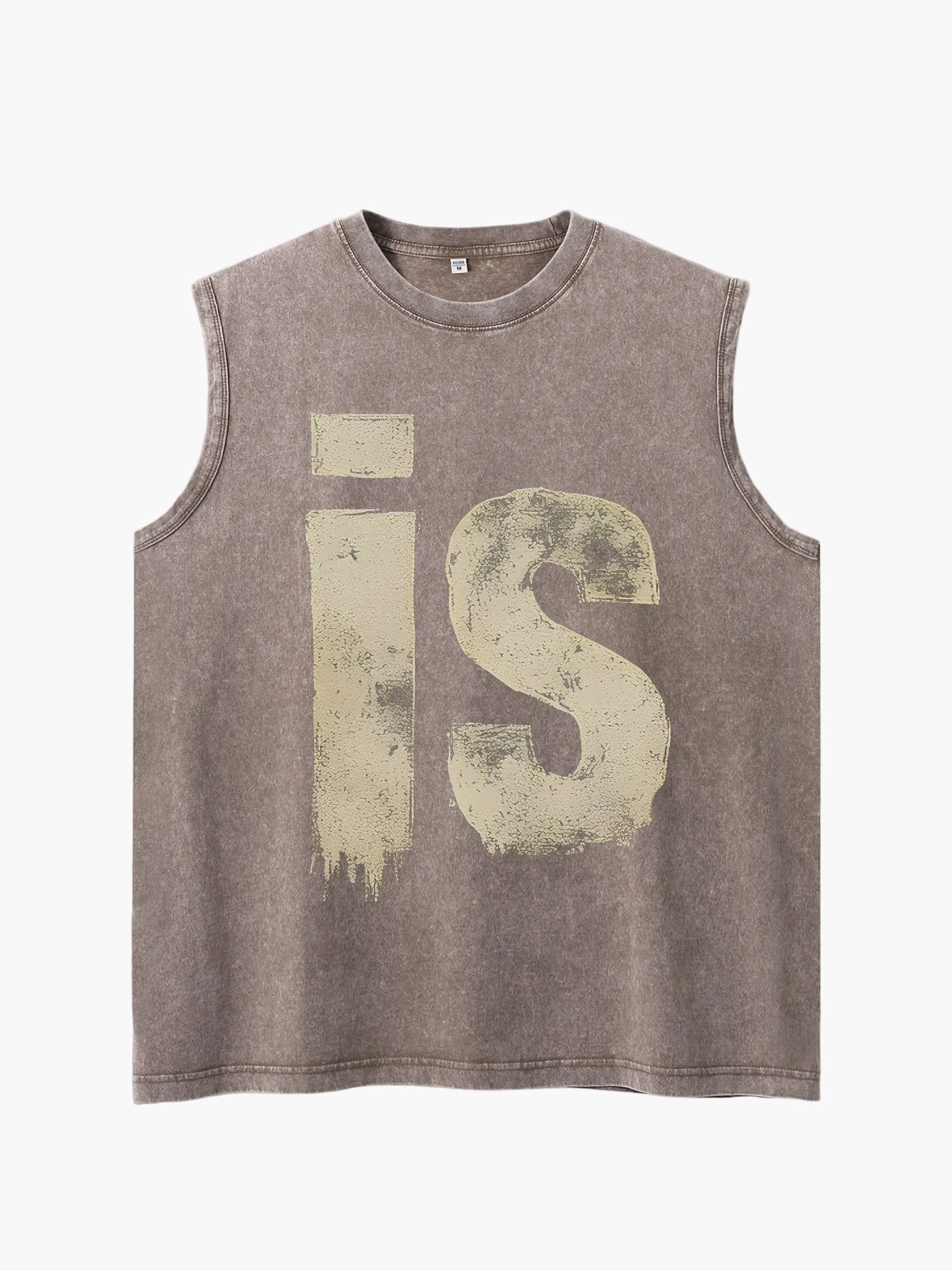 Men's Urban Streetwear Muscle Shirt with Vintage Lettering and Sleeveless Design – Modern Statement Tank Top