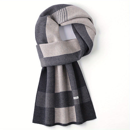 Scarf men women plaid winter warm casual knitted scarf