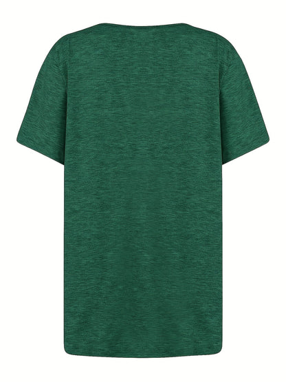 Damen Sommer-Shirt mit asymmetrischem Ausschnitt und Knopfdetails – Freizeit & Alltagsstil
