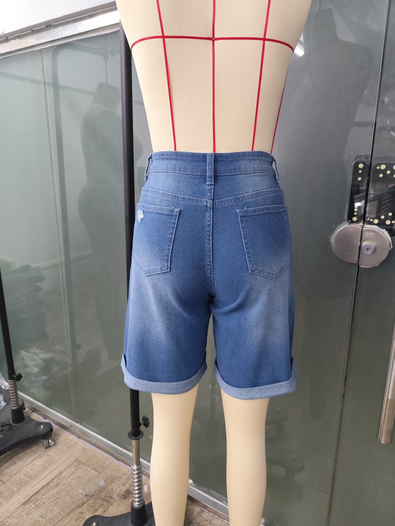 Women's High Waist Jeans Bermuda Shorts in Casual Look for Summer