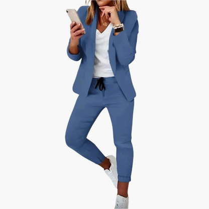 Damen Business Casual Blazer & Jogginghose Set – Modischer Anzug für Alltag & Büro