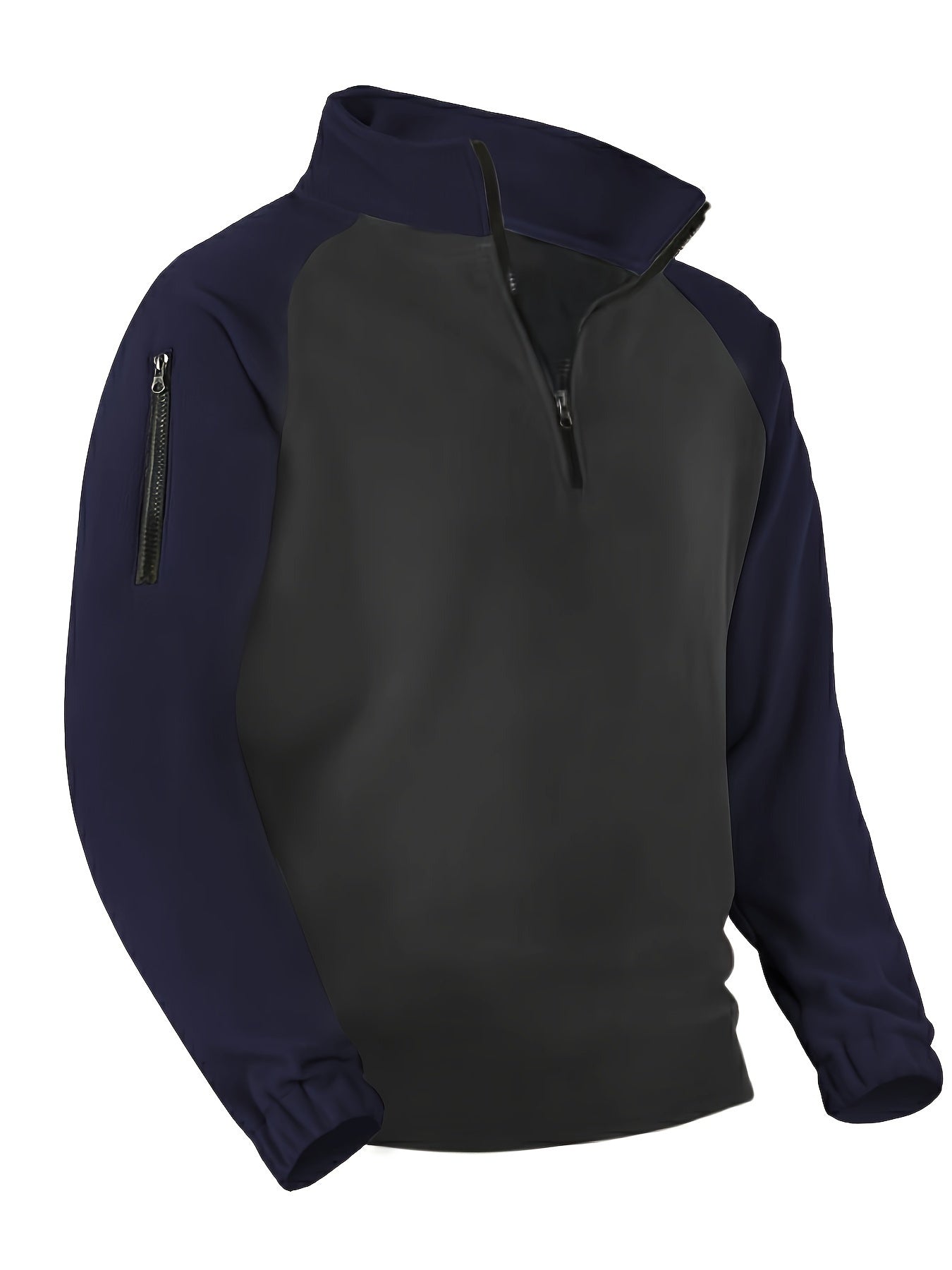 Men's half-zip pullover with fleece look and raglan sleeves