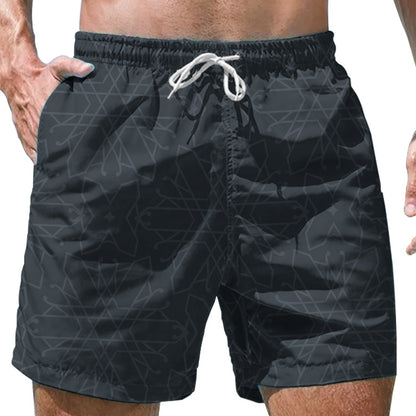 Men's swim shorts with modern print – Comfortable casual pants for beach and pool