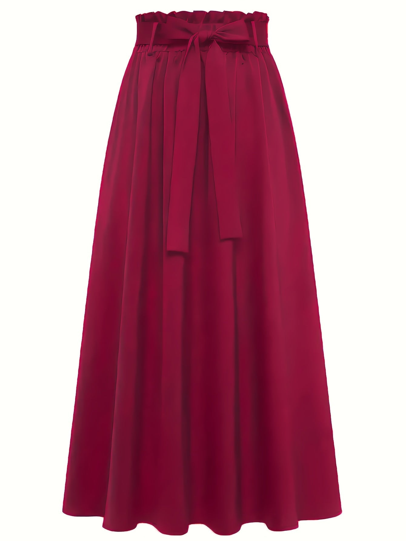 Women's Maxi Skirt with High Waist and Bow – Elegant Casual Skirt for Spring and Summer