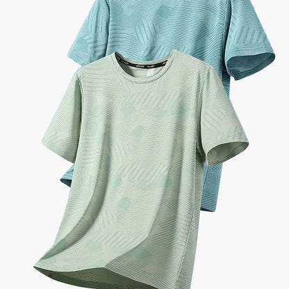 Herren Freizeit T-Shirt Set – Atmungsaktive Sommer Oberteile im tropischen Stil, ideal für Alltag und Sport
