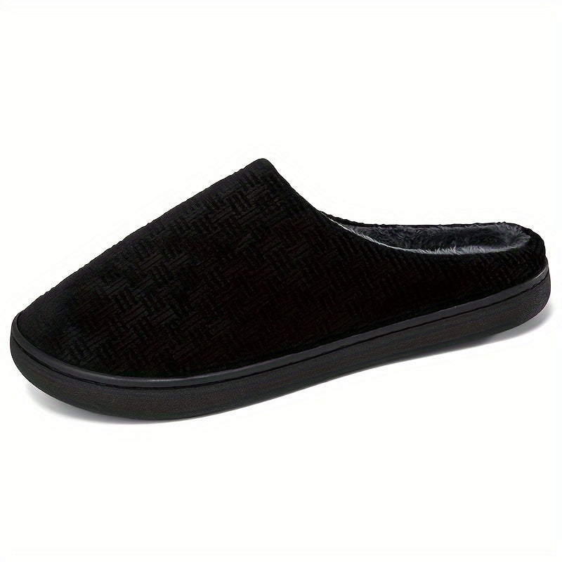 Unisex black slippers with soft lining