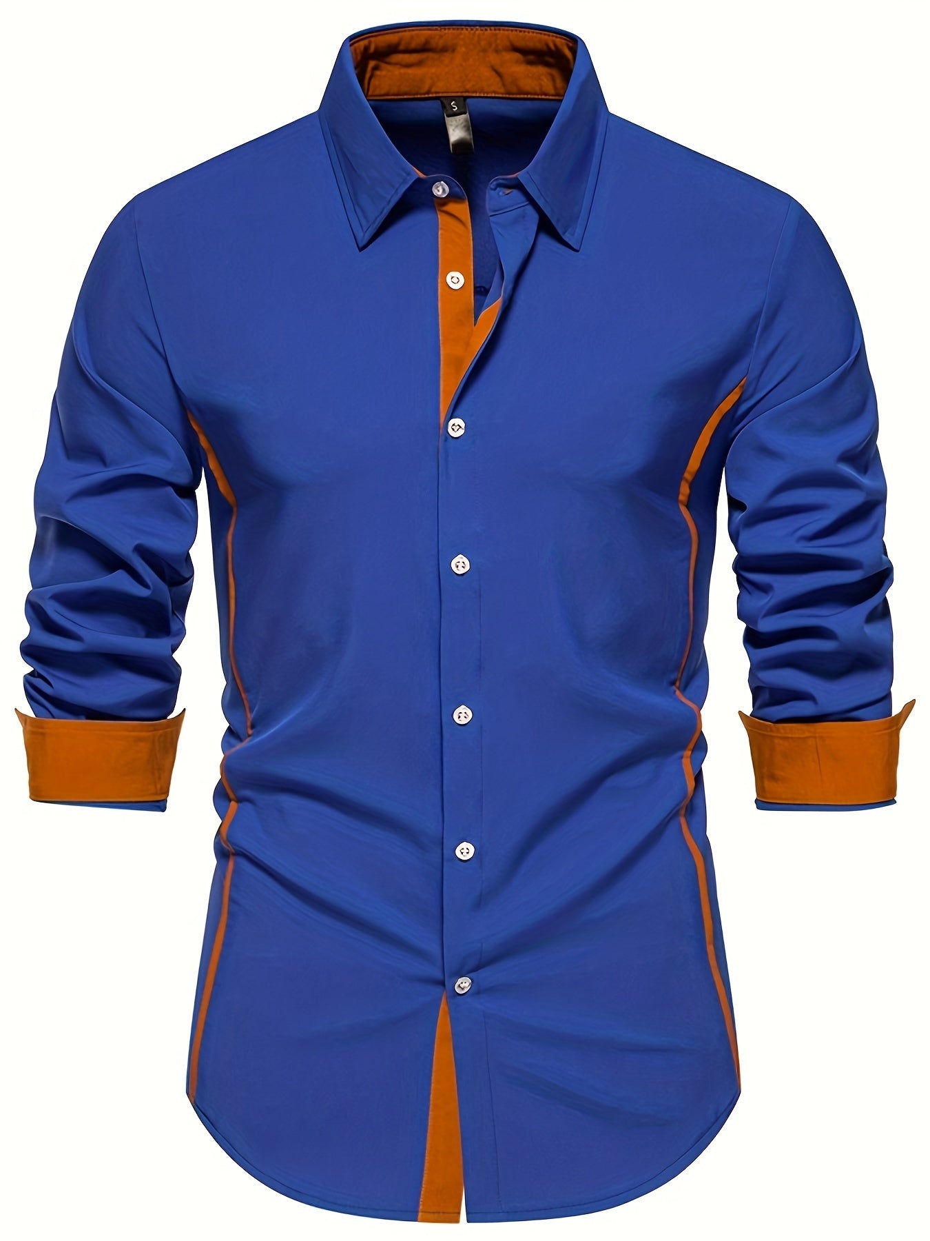 Herren Freizeit Slim Fit Hemd mit Kontrastdetails – Modernes Langarm Business & Casual Shirt