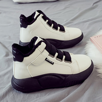 Women's high-top sneakers with hook-and-loop closure and lining