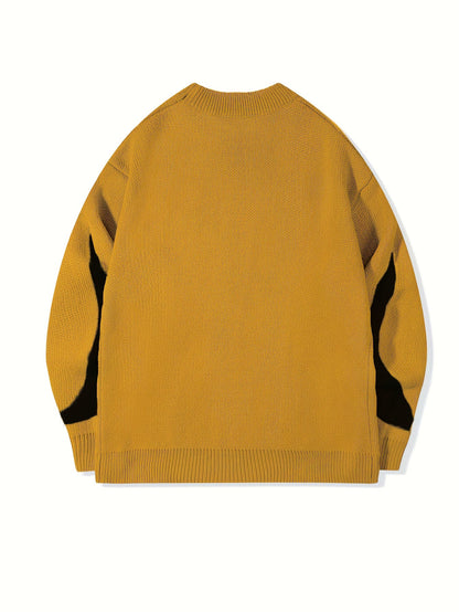 Unisex Strickpullover mit Rundhalsausschnitt und grafischem Muster