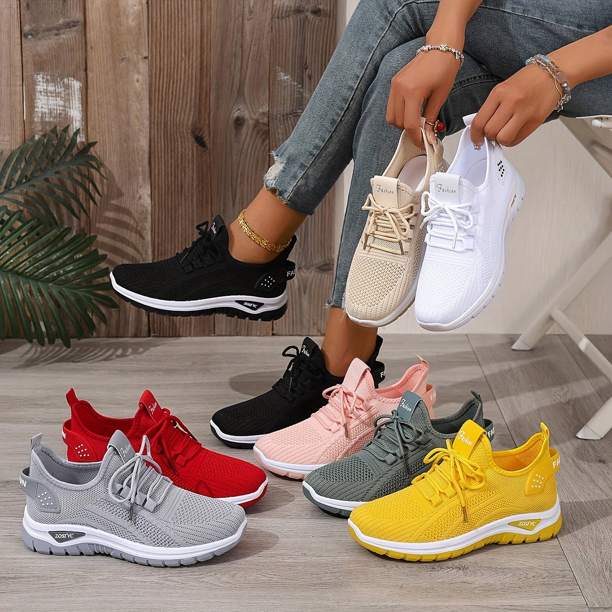 Women's Sneakers for Leisure & Sports – Breathable Low-Top Trainers for Everyday and Fitness
