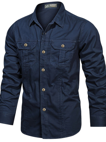 Men's Outdoor Casual Shirt Long Sleeve – Classic Utility Look for Everyday and Adventure