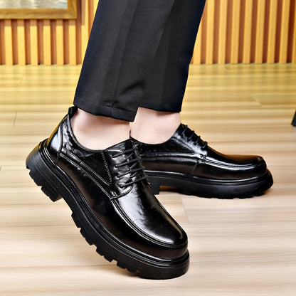 Men's Vintage Lace-Up Shoes for Everyday & Leisure – Fashionable Oxfords with Round Toe