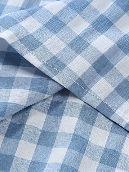 Herren Kurzarm Freizeithemd Kariert – Modernes Button-Down für Alltag und Freizeit