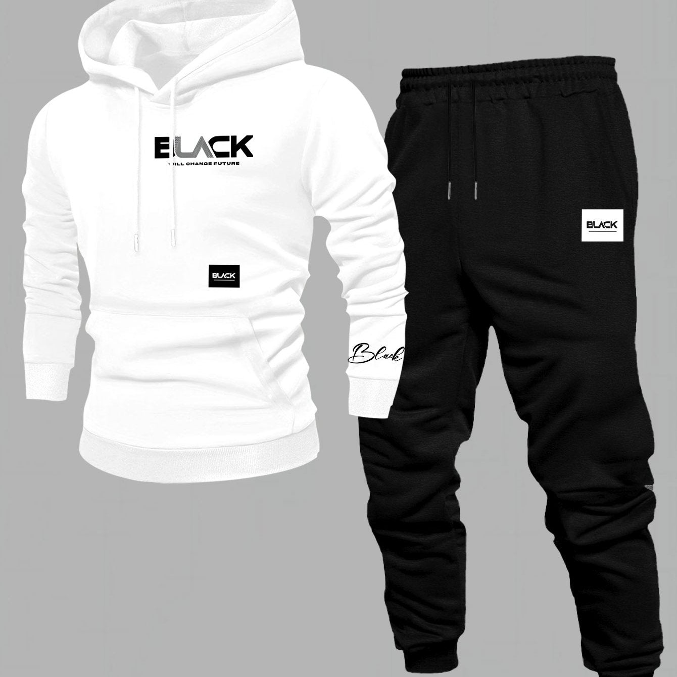 Unisex Trainingsanzug Set mit Kapuzenpullover und Jogginghose - Mehrfarbig