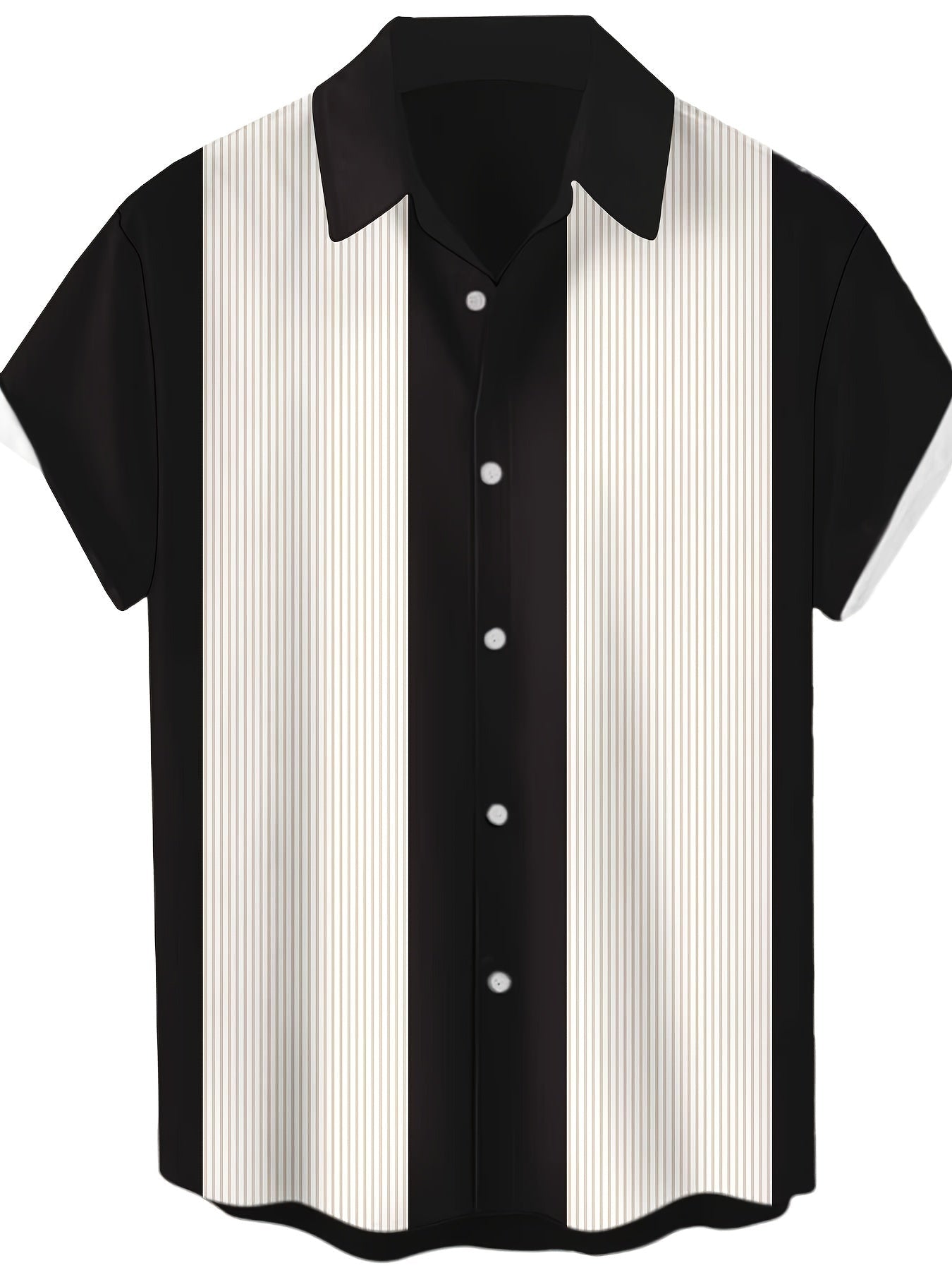 Men's Short Sleeve Bowling Shirt Regular Fit – Retro Casual Style for Everyday & Summer