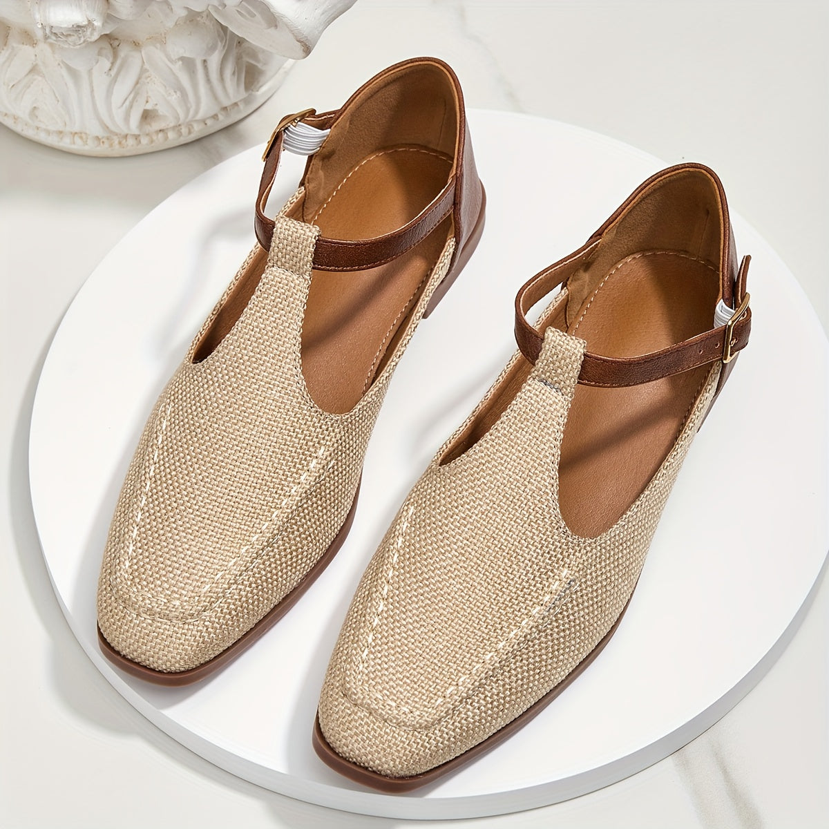 Damen T-Riemen Ballerinas – Elegante Flats für Alltag und Büro
