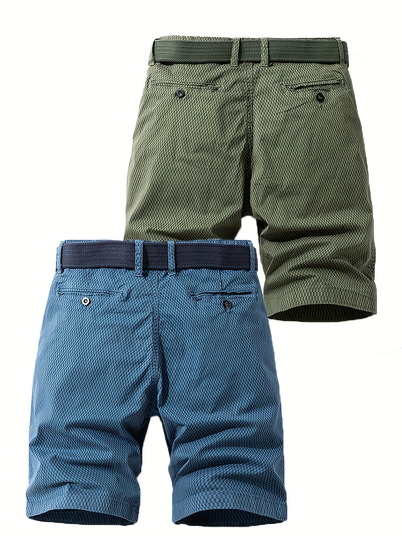 Men's Summer Casual Shorts with Belt – Breathable Regular Fit Bermuda Shorts for Everyday and Outdoor Use