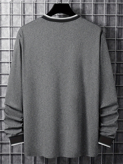 Herren Langarmshirt "Chicago" mit Rundhalsausschnitt und Rippbündchen