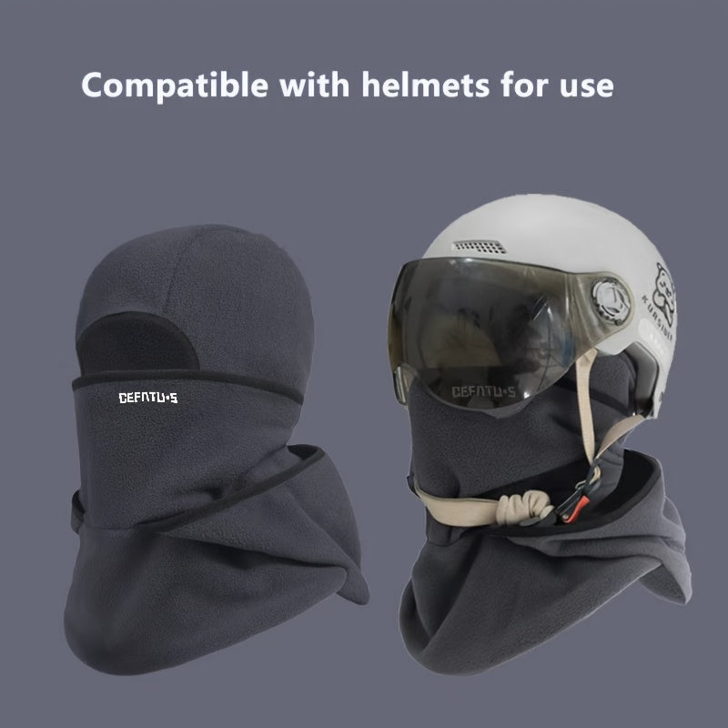 Fleece Balaclava Windproof Neck Warmer Hood Winter Hat