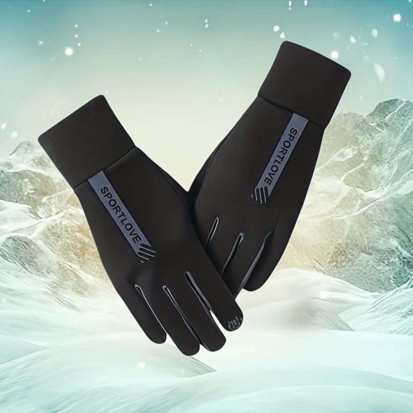 Winter touchscreen gloves, windproof, warm, black and gray