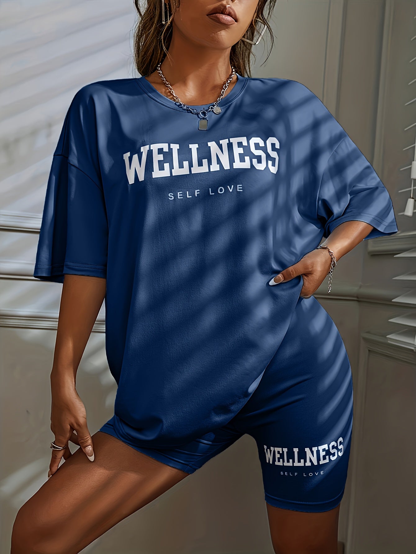 Women's Wellness Oversize Lounge Set – Relaxation & Casual Look with Statement Print