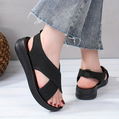Damen Slingback Sandalen mit Kreuzriemen – Bequeme Alltagssandalen für Freizeit und Stadt