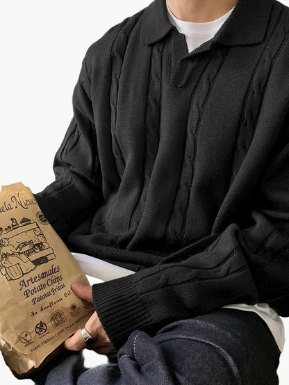 Herren Polo-Strickpullover im Casual-Stil – Modischer Freizeit-Look für Alltag und Ausgehen