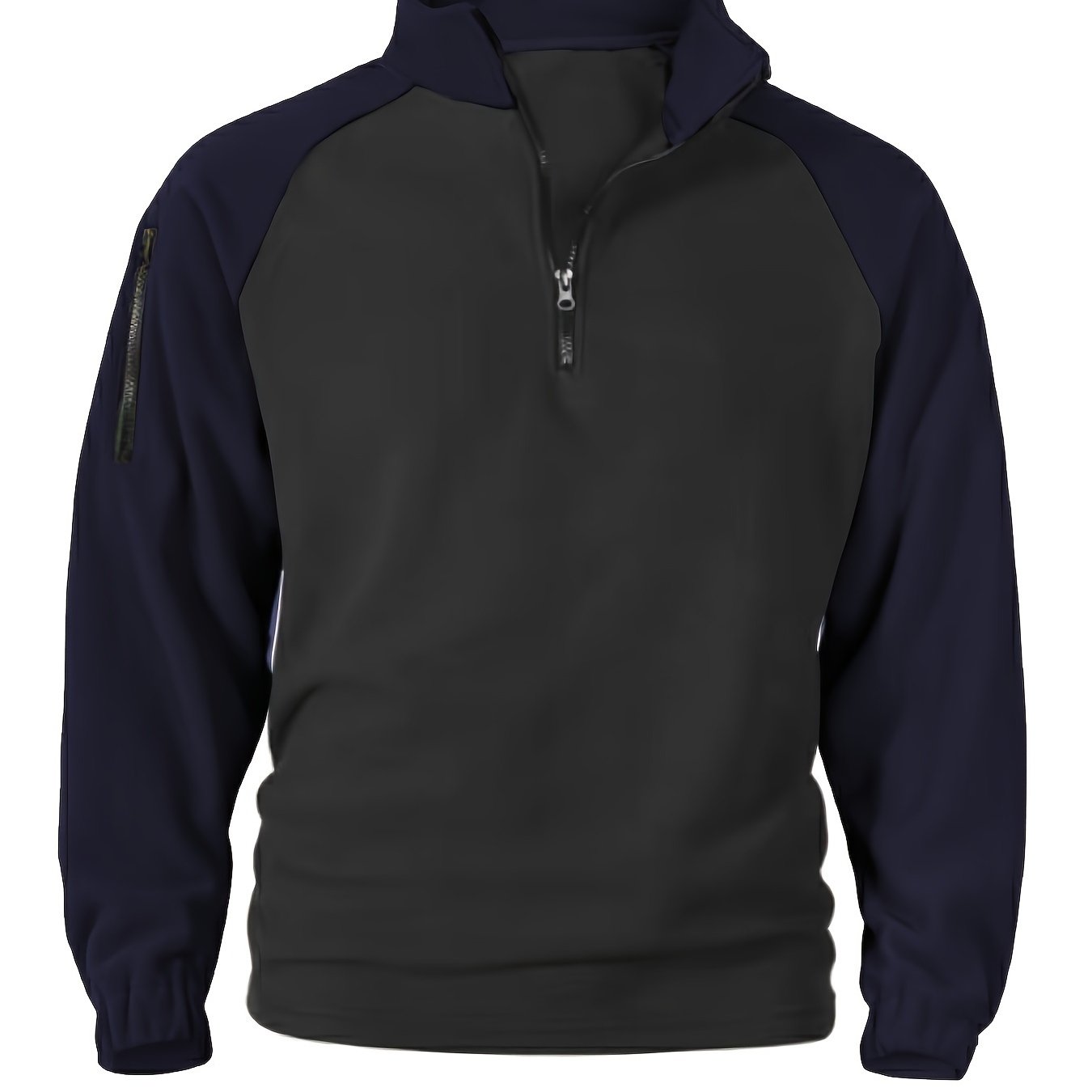 Men's half-zip pullover with fleece look and raglan sleeves