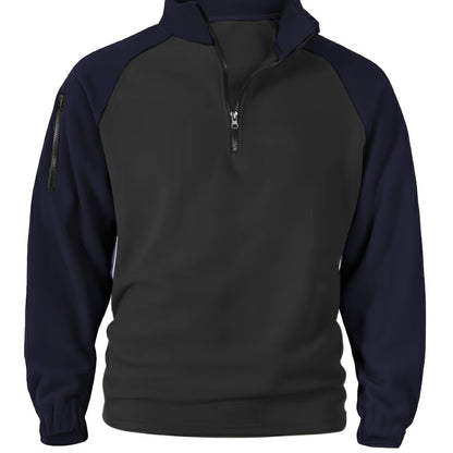 Men's half-zip pullover with fleece look and raglan sleeves