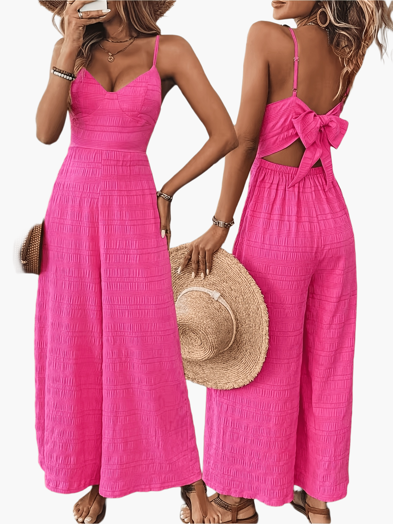 Women's Elegant Jumpsuit with Spaghetti Straps – Perfect for Spring and Summer