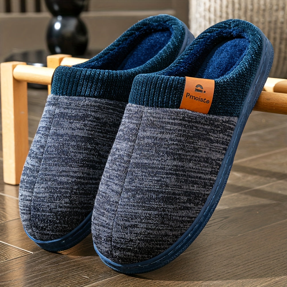 Unisex slippers, marled with a knitted cuff and soft lining