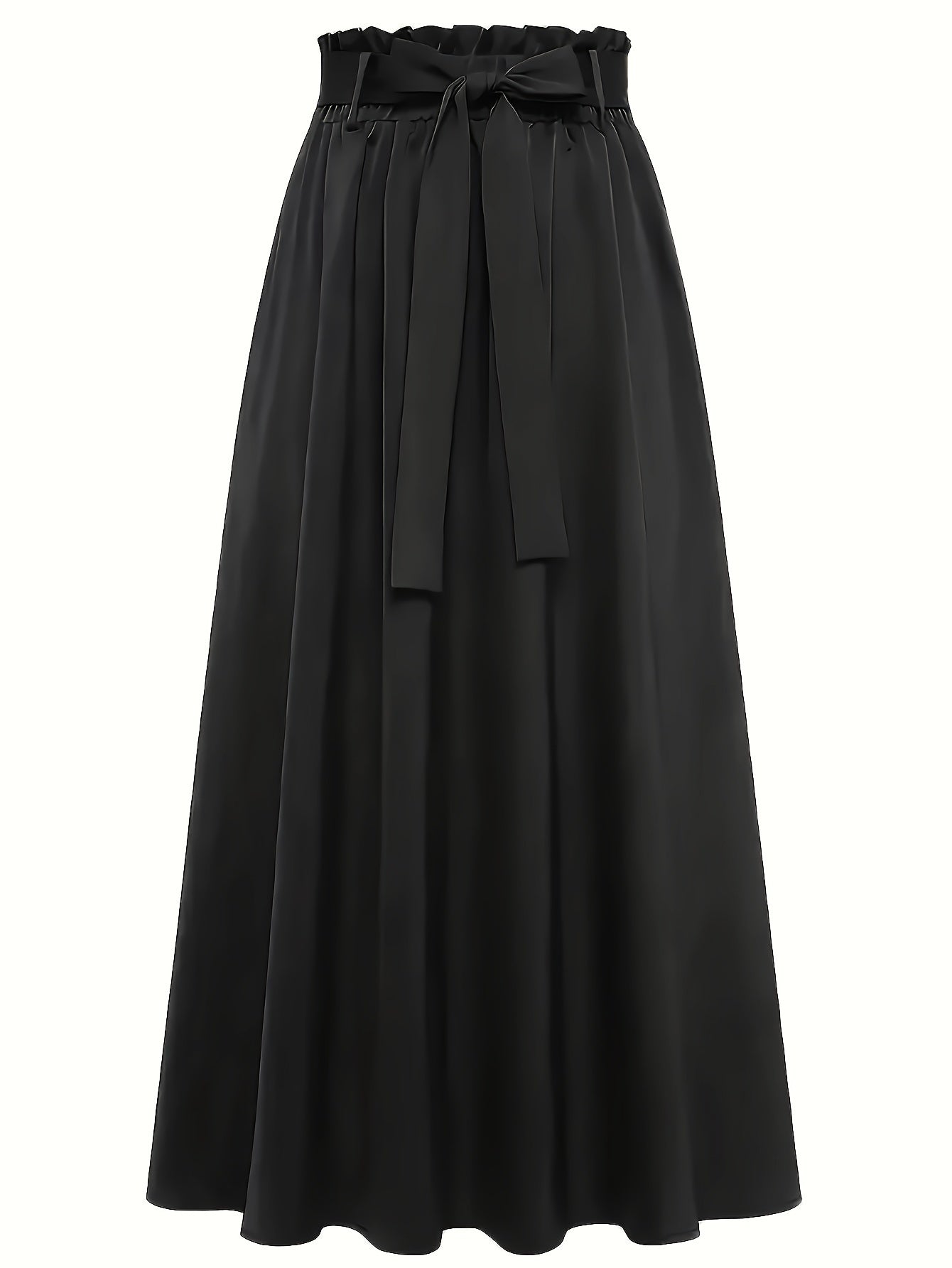 Women's Maxi Skirt with High Waist and Bow – Elegant Casual Skirt for Spring and Summer