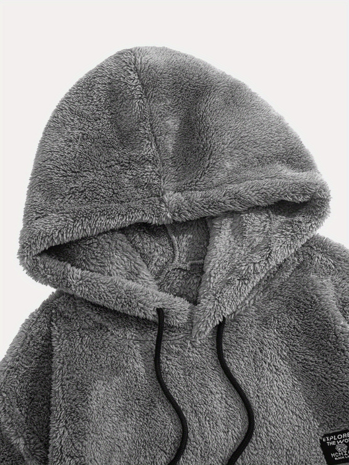 Unisex teddy fleece hoodie with a kangaroo pocket and hood