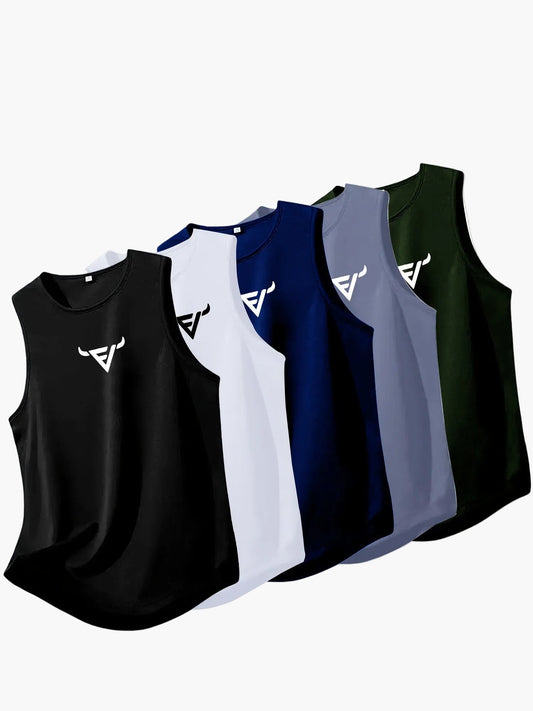 Men's Sports Tank Top 5-Pack – Sleeveless Fitness Shirt, Regular Fit, Ideal for Training and Leisure