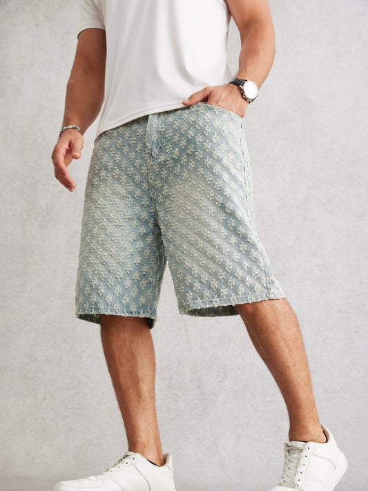 Men's Street Style Bermuda Shorts with Floral Pattern – Casual Leisure Shorts