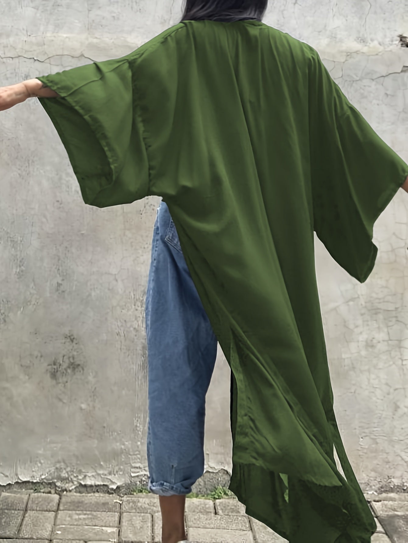 Women's Beach Kimono Maxi Length – Elegant Cover-Up for Vacation and Pool