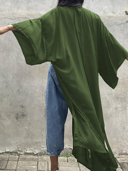 Women's Beach Kimono Maxi Length – Elegant Cover-Up for Vacation and Pool