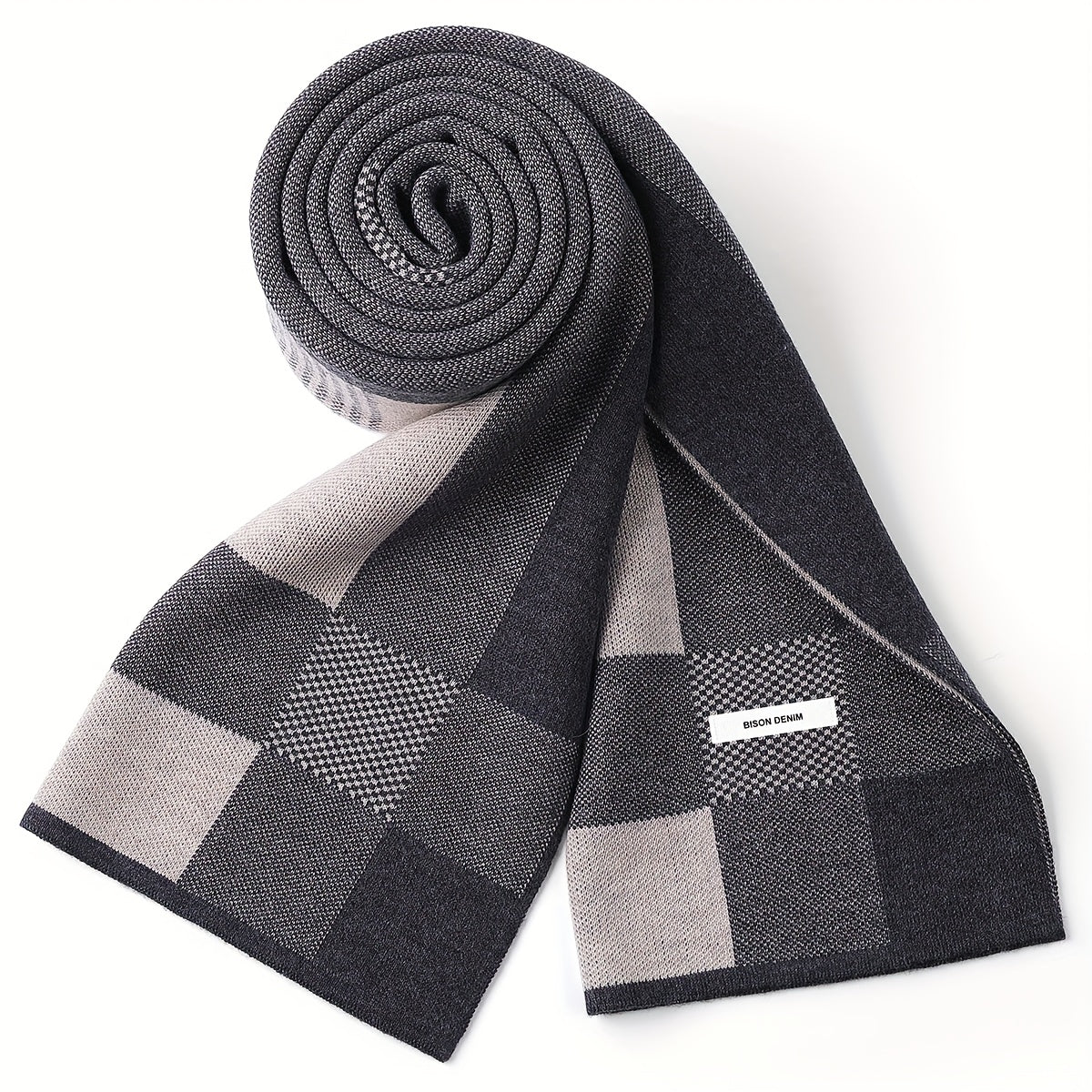 Scarf men women plaid winter warm casual knitted scarf
