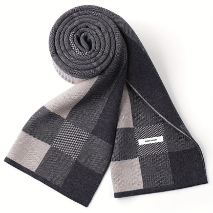 Scarf men women plaid winter warm casual knitted scarf