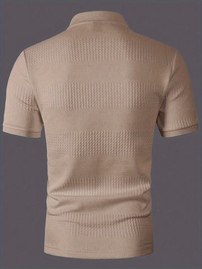 Herren Poloshirt Slim Fit mit Strukturmuster – Casual Sommerstyle