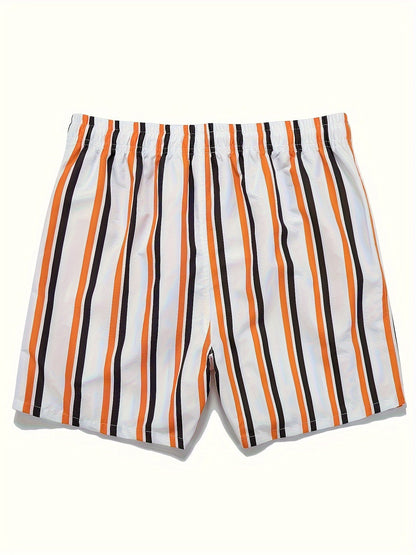 Herren Badeshorts mit gestreiftem Design – Lässige Schwimmshorts für Strand und Pool