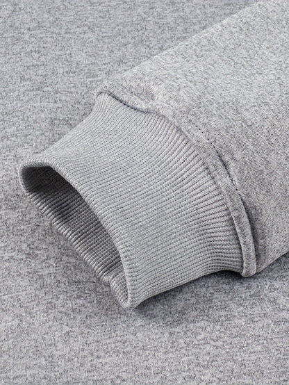Grauer Herren Kapuzenpullover mit Reißverschluss und Teddyfutter