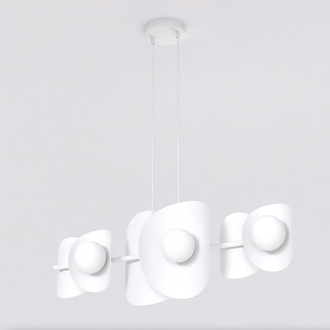 Hanglamp staal modern Elementi 6 lichts, wit – 87 x 23 cm, hoogte verstelbaar, eettafel en kookeiland