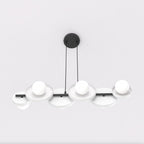 Hanglamp gepoedercoat staal minimalistisch wit met 6 lichtpunten, hoogte verstelbaar – 85 x 23 cm, eettafel