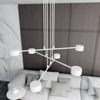 Hanglamp gepoedercoat staal Scandinavisch wit 70 x 100 cm, 6 GX53-fittingen, in hoogte verstelbaar